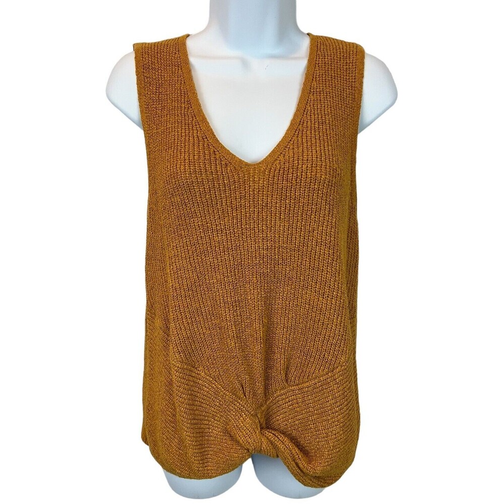 Marbled Reunited Clothing Women's Twisted V-Neck Sleeveless Top Sweater Size M